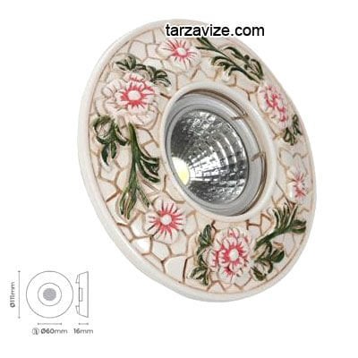 Tarzavize TR3043 Sıva Altı Dekoratif Porselen Led Spot Armatür Beyaz-Günışığı Işık