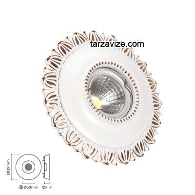 Tarzavize TR3041 Sıva Altı Dekoratif Porselen Led Spot Armatür Beyaz-Günışığı Işık