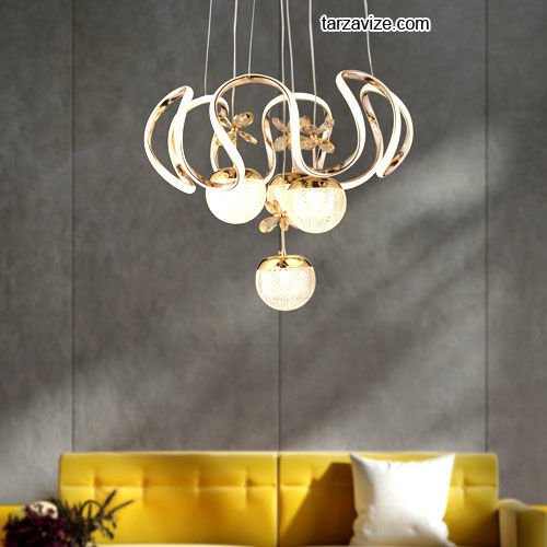 Tarz Gold 4'lü Sarkıt Led Avize 3 Renk Işıklı TRZ-1300