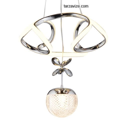 Tarz Krom Tekli Sarkıt Led Avize 3 Renk Işıklı TRZ-121