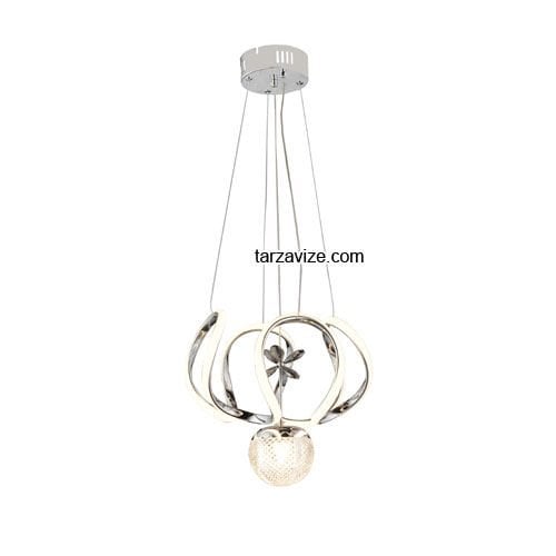 Tarz Krom Tekli Sarkıt Led Avize 3 Renk Işıklı TRZ-160