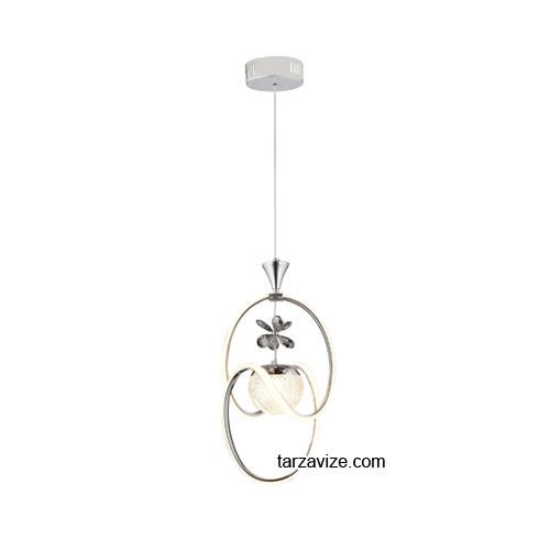 Tarz Krom Tekli Sarkıt Led Avize 3 Renk Işıklı TRZ-095