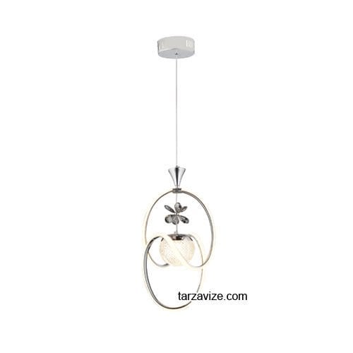 Tarz Krom Tekli Sarkıt Led Avize 3 Renk Işıklı TRZ-095