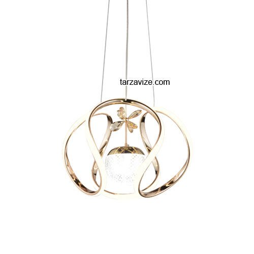 Tarz Gold Tekli Sarkıt Led Avize 3 Renk Işıklı TRZ-161