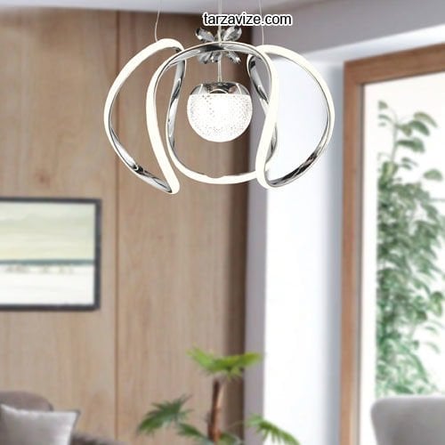 Tarz Krom Tekli Sarkıt Led Avize 3 Renk Işıklı TRZ-161