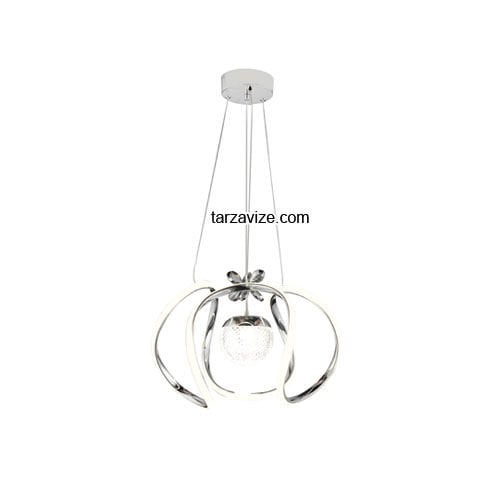 Tarz Krom Tekli Sarkıt Led Avize 3 Renk Işıklı TRZ-161