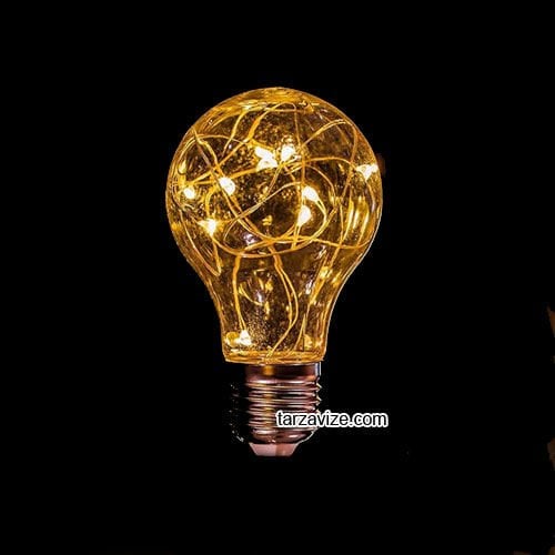Tarzavize Dekoratif 3 watt Peri Led Rustik Ampul A60 Normal