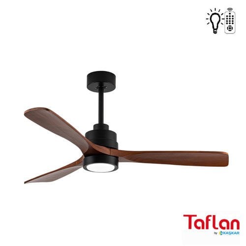 Kaşkar-Taflan F52203 Ahşap Uzaktan Kumandalı 3 Kanatlı Aydınlatmalı Tavan Vantilatörü