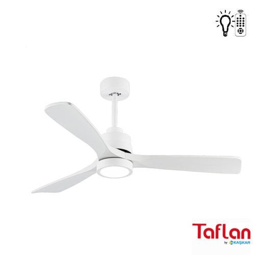 Kaşkar-Taflan F52203 Beyaz Uzaktan Kumandalı 3 Kanatlı Aydınlatmalı Tavan Vantilatörü