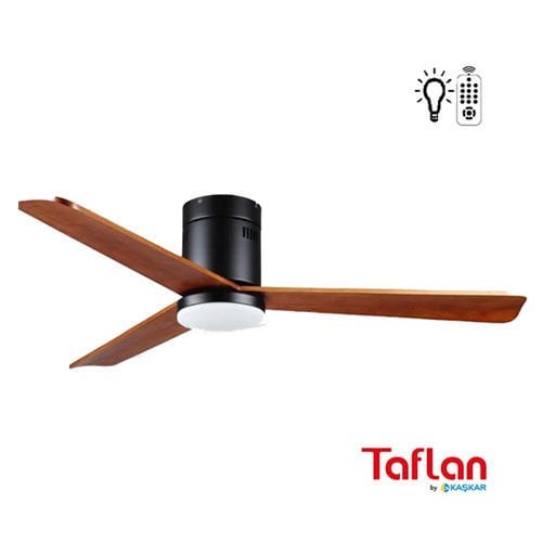 Kaşkar-Taflan D52033L Ahşap Uzaktan Kumandalı 3 Kanatlı Aydınlatmalı Tavan Vantilatörü