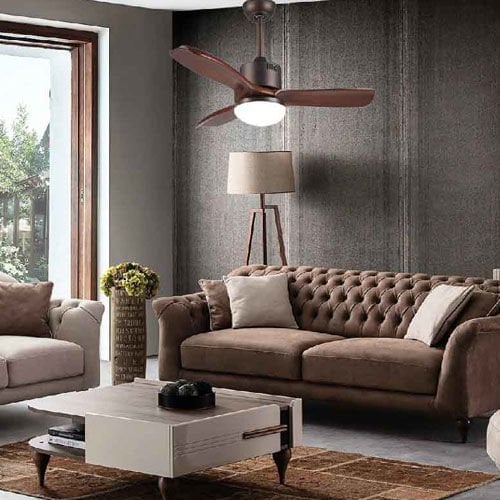Kaşkar-Taflan F42206 Kahverengi Uzaktan Kumandalı 3 Kanatlı Aydınlatmalı Tavan Vantilatörü