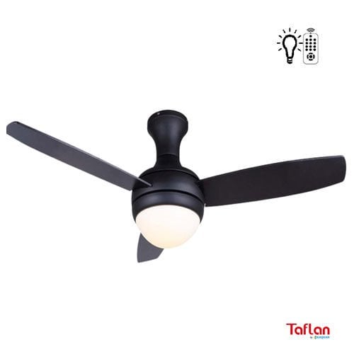 Kaşkar-Taflan D48045 Siyah Uzaktan Kumandalı 3 Kanatlı Aydınlatmalı Tavan Vantilatörü