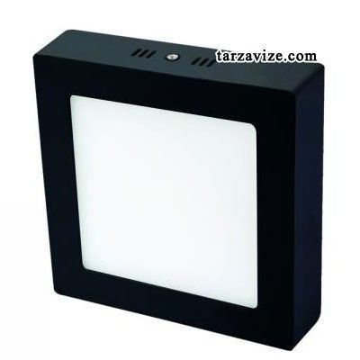 Sıva Üstü Siyah Kasa 24 Watt Kare Led Panel Armatür Beyaz Işık