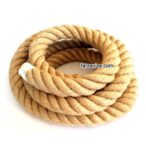 Tarzavize 3cm Dekoratif Örgülü Kalın Hasır Halat, 1 Metre KABLOSUZ