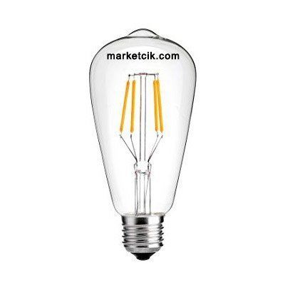 Marketcik 4 Watt E27 Duy ST64 Armut Model Beyaz Işık Led Filament Ampul