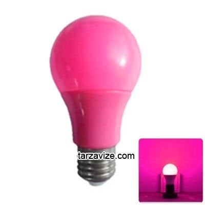 Marketcik Renkli Led Ampul Pembe 10 Watt E27 Duy