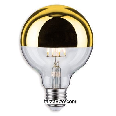 Marketcik Dekoratif 4 Watt G95 Glop E27 Duy Led Sarı Aynalı Ampul