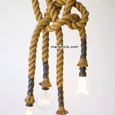 Tarzavize 2cm Dekoratif Örgülü Jut Hasır Halat, 1 Metre KABLOSUZ