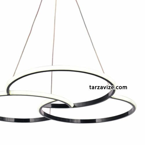 Tarz Avize Çember Sarkıt Led Avize 3 Renk Işık 60 Watt TRZ-026