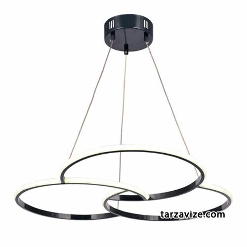 Tarz Avize Çember Sarkıt Led Avize 3 Renk Işık 60 Watt TRZ-026