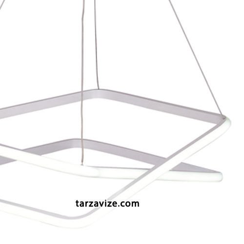 Tarz Avize Kare Sarkıt Led Avize 3 Renk Işık 60 Watt TRZ-157