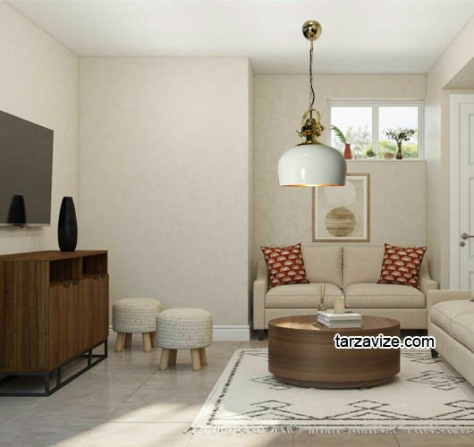 Tarzavize TYM2 Dekoratif Beyaz Tekli Retro Modern Sarkıt Avize
