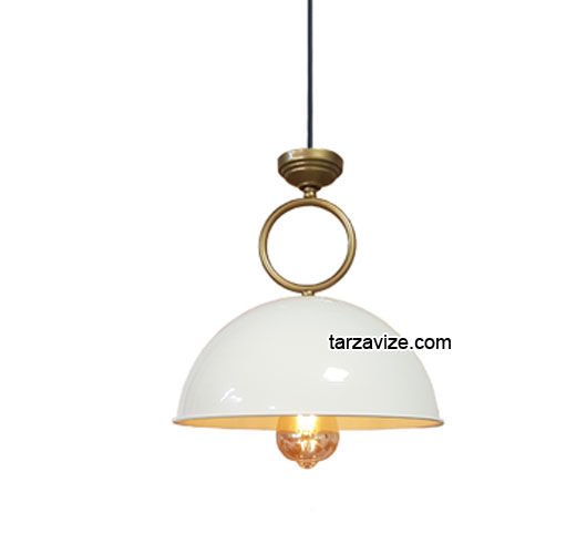 Tarzavize TYM5 Dekoratif Beyaz Tekli Retro Modern Sarkıt Avize