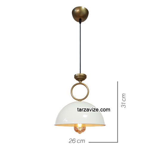Tarzavize TYM5 Dekoratif Beyaz Tekli Retro Modern Sarkıt Avize