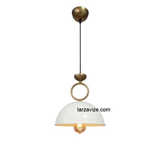 Tarzavize TYM5 Dekoratif Beyaz Tekli Retro Modern Sarkıt Avize