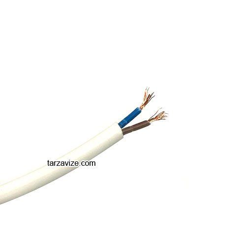 Tarzavize 2x0,50mm Mavi Renk Dekoratif Örgülü Kumaş Kablo, 1 Metre