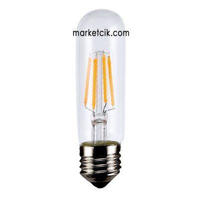 Edison Dekoratif Led Tüp Rustik Ampul 4 Watt E27 Duy, 10 cm Tüp Ampul Modeli