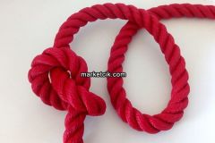 Tarzavize 2cm Dekoratif Örgülü Kırmızı Halat Kablo, 1 Metre