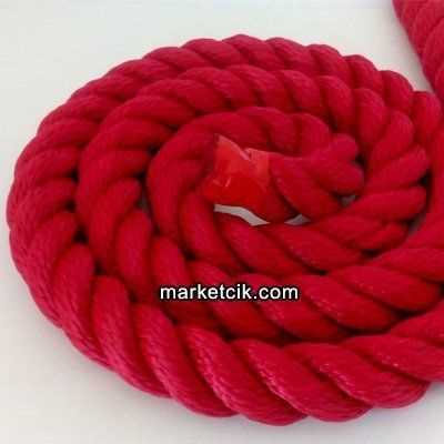Tarzavize 2cm Dekoratif Örgülü Kırmızı Halat, 1 Metre-KABLOSUZ