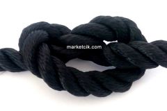 Tarzavize 2cm Dekoratif Örgülü Siyah Halat, 1 Metre-KABLOSUZ