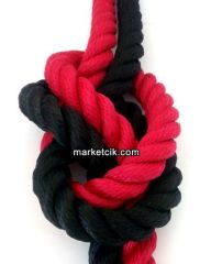 Tarzavize 2cm Dekoratif Örgülü Siyah Halat, 1 Metre-KABLOSUZ