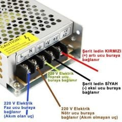 Marketcik 5 Amper 12 Volt Slim Kasa Şerit Led Adaptörü