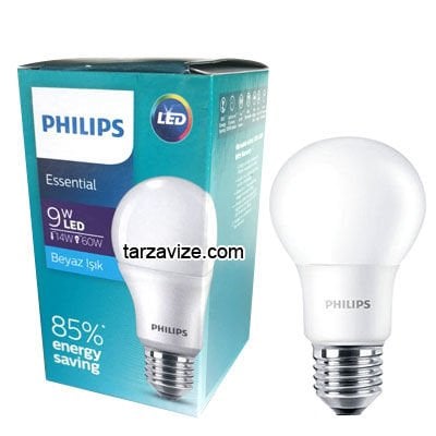 Philips Essential 9-60 Watt Led Ampul E27 Duylu Beyaz Işık