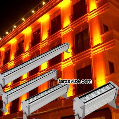 Marketcik 30cm 9 Watt Led Wallwasher Duvar Boyama Aydınlatma Armatürü, Beyaz-Günışığı-Mavi-Kırmızı-Yeşil-Amber-RGB Işık