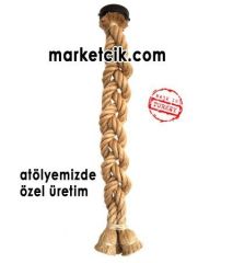 Tarzavize 60cm 3 lü Duylu ve Rozanslı 2cm Dekoratif Halat Sarkıt Avize, Saç Örgüsü Model