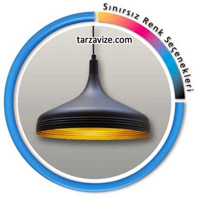 Tarzavize TSAS5 Dekoratif Siyah  Tekli Retro Modern Sarkıt Avize