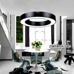 Tarzavize 80 cm 80 Watt Sıva Üstü Beyaz Işık Led Simit Linear Aydınlatma Armatürü Siyah Kasa - Kargo İle Teslim