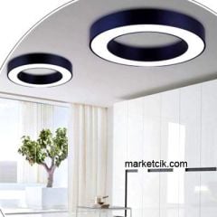 Tarzavize 80 cm 80 Watt Sıva Üstü Beyaz Işık Led Simit Linear Aydınlatma Armatürü Siyah Kasa - Kargo İle Teslim