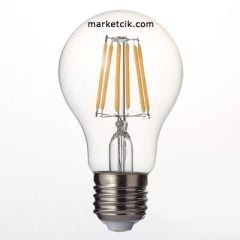 Marketcik 6 Watt E27 Duy Led Filament Ampul, Normal Duy Klasik Model Led Ampul