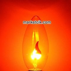 Marketcik 3-5 Watt E27 Duy Alev Ateş Model Dekoratif Avize Ampulü