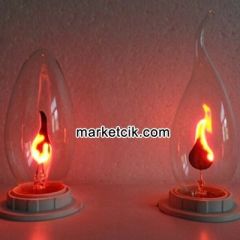 Marketcik 3-5 Watt E27 Duy Alev Ateş Model Dekoratif Avize Ampulü