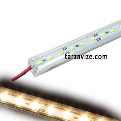 Marketcik Led Bar Aydınlatma Armatürü 1 metre Şeffaf Cam Sarı Işık, TRAFO DAHİL