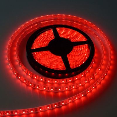 Marketcik 5 metre Kırmızı 3 Çipli Dış Mekan Silikonlu Şerit Led, Kırmızı Işık