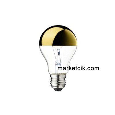 Marketcik 60 Watt E27 Duy Altın Tepeli Aynalı Makyaj Masası Dekoratif Normal Ampul