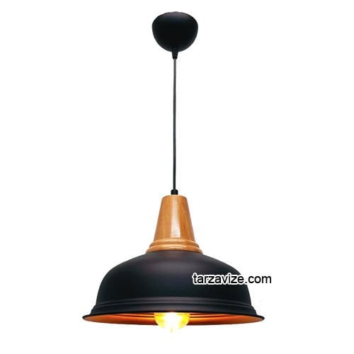 Tarzavize TRT20 Dekoratif Siyah Tekli Retro Modern Sarkıt Avize