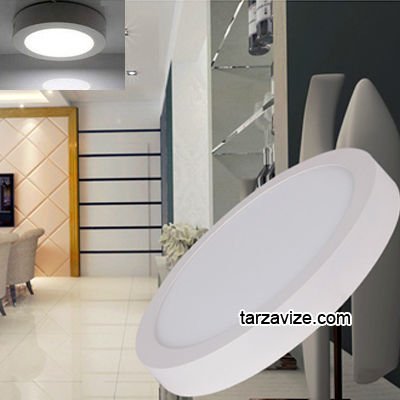 Marketcik 24 Watt Sıva Üstü Yuvarlak Led Panel Armatür Beyaz Işık